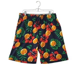 Dragon Ball Z Shorts Mens L Tropical Floral Sleep Pajama Lounge Mens Anime EUC‎